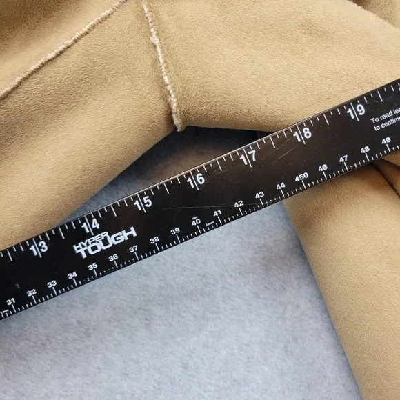 Coldwater Creek Womens Size Medium Tan Faux Suede Faux Fur Jacket Coat - Picture 7 of 13